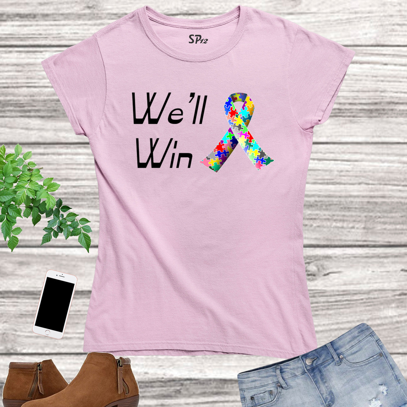 We Will Win Rainbow Awareness Women T Shirt