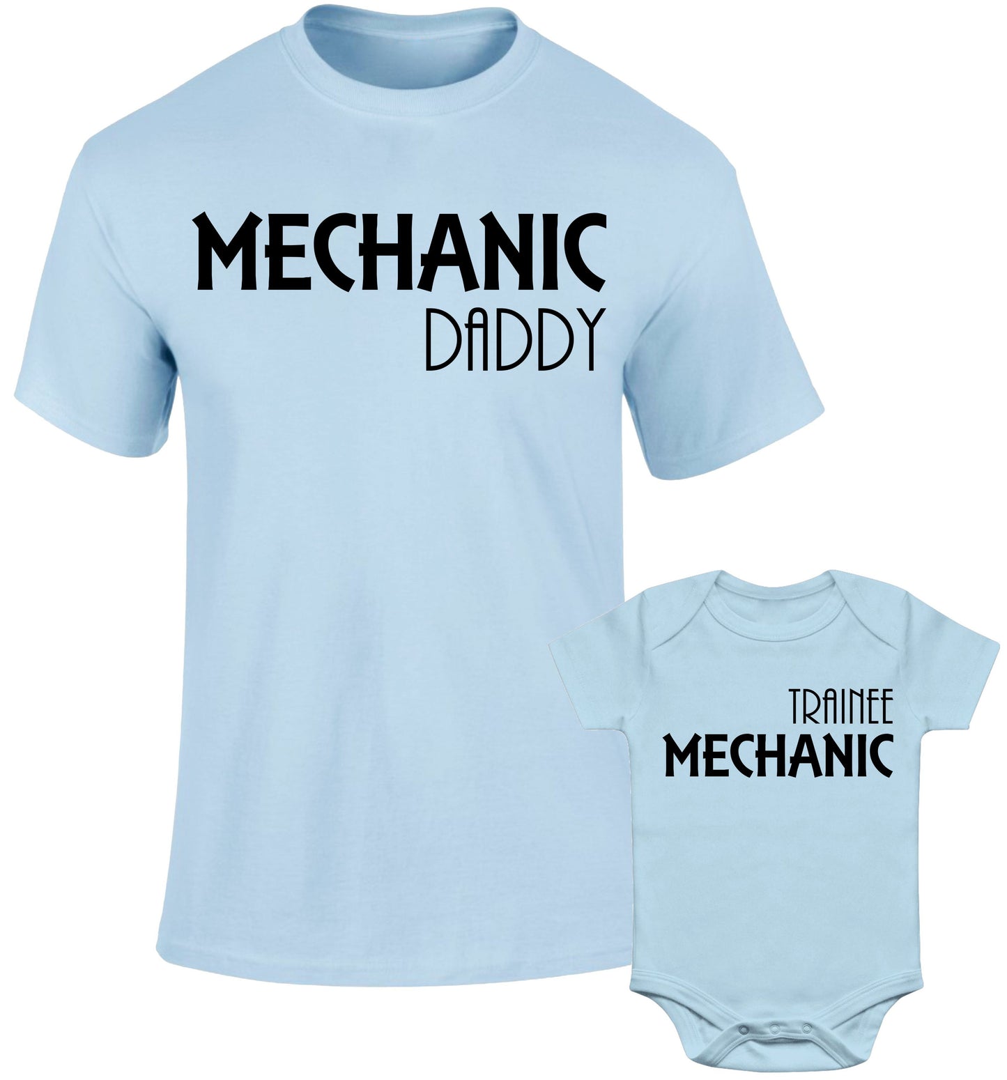 Father Daddy Daughter Dad Son Matching T shirts Pair Mechanic Daddy Trainee