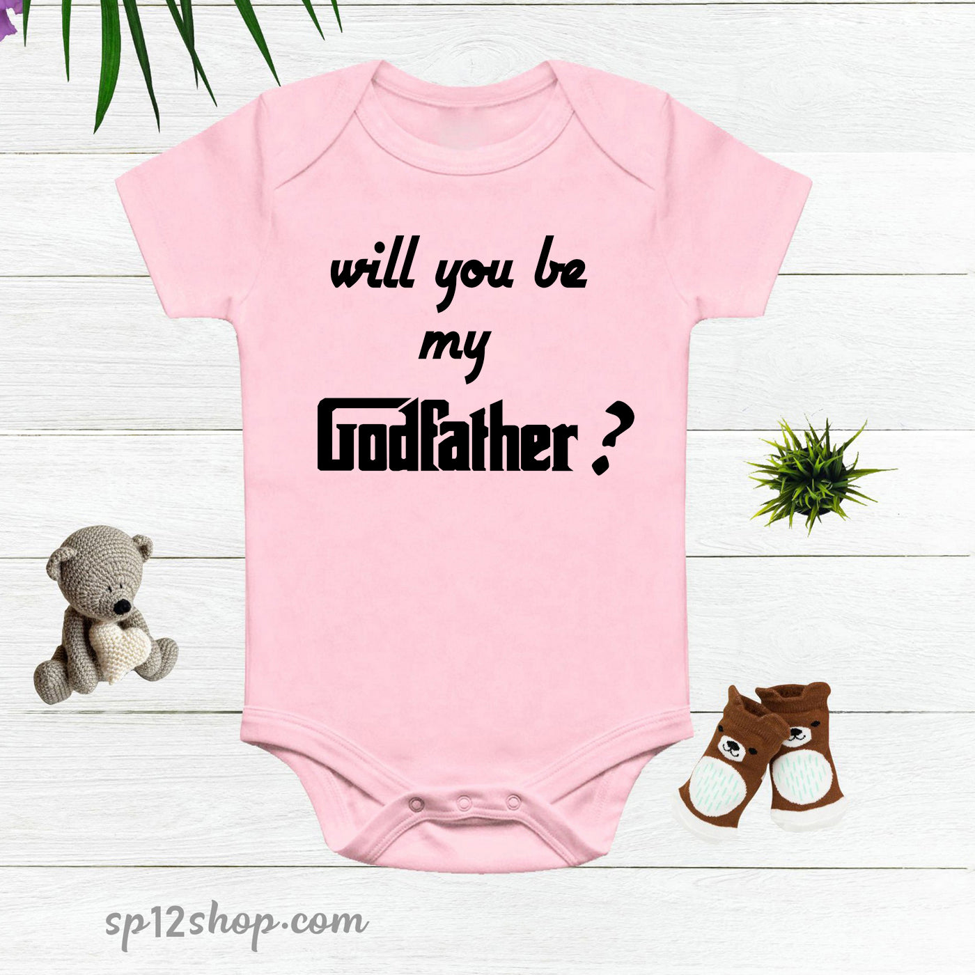 Will You Be My Godfather Baby Bodysuit Onesie