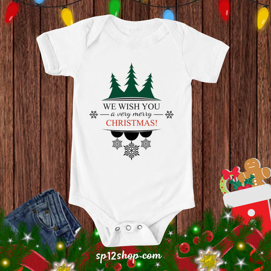 Wish you A Very Merry Christmas Tree Family Bodysuit