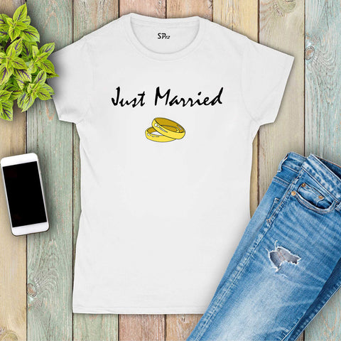 women-wedding-bride-t-shirt-rings-just-married