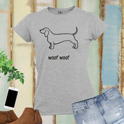 Woof Woof Dog Slogan Women T Shirt