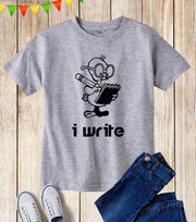 Kids Little Chick Glasses I Write Writer T Shirt