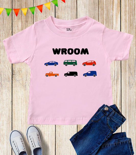 Wroom Car Kids T Shirt