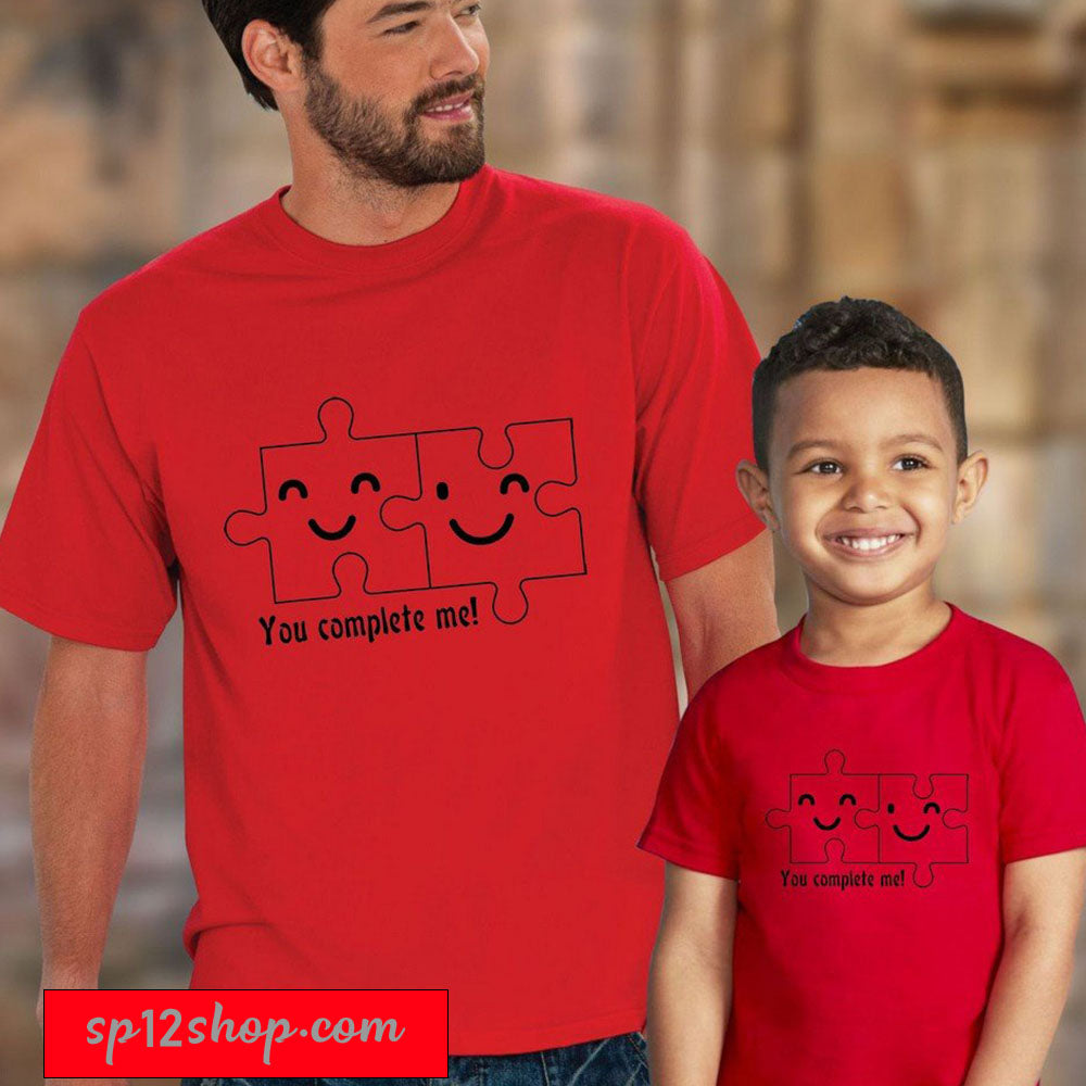 Daddy Daughter  Dad Son Matching T shirt You Complete Me Puzzle set