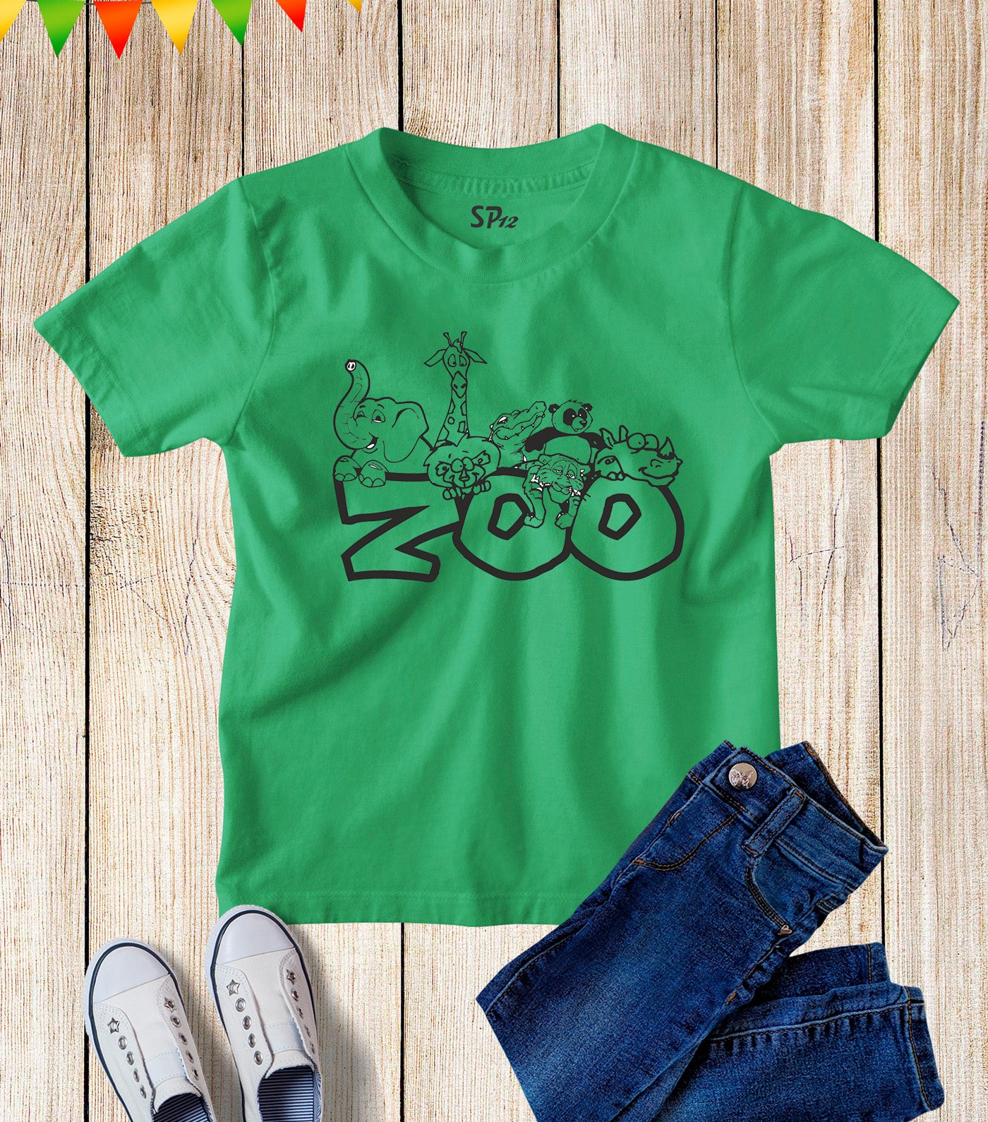 Zoo logo Animal graphic Kids T Shirt